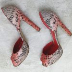 Sergio Rossi Size 38.5 Peeptoe 2Tone Snake Skin #BVSCL-1 - Image 4