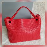 Bottega Veneta Garda Hobo Red Woven Lambskin With Brunito Finish Hardware #KELC-27