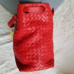 Bottega Veneta Garda Hobo Red Woven Lambskin With Brunito Finish Hardware #KELC-27 - Image 9