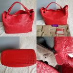 Bottega Veneta Garda Hobo Red Woven Lambskin With Brunito Finish Hardware #KELC-27 - Image 2