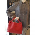 Bottega Veneta Garda Hobo Red Woven Lambskin With Brunito Finish Hardware #KELC-27 - Image 34
