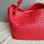 Bottega Veneta Garda Hobo Red Woven Lambskin With Brunito Finish Hardware #KELC-27 - Image 6
