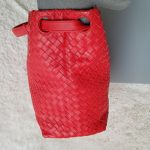 Bottega Veneta Garda Hobo Red Woven Lambskin With Brunito Finish Hardware #KELC-27 - Image 8