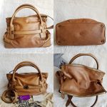 Burberry 2Way Bag Brown Leather With Gold Hardware #KSRY-3 - Image 2