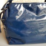 Burberry Large Tote Blue Patent Leather With Ruthenium Hardware #BVELT-1 - Image 6