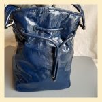 Burberry Large Tote Blue Patent Leather With Ruthenium Hardware #BVELT-1 - Image 9