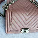 Chanel Boy Medium Rose Gold Grained Calfskin with Ruthenium Hardware #TKOS-1 - Image 3