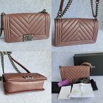 Chanel Boy Medium Rose Gold Grained Calfskin with Ruthenium Hardware #TKOS-1 - Image 2