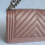 Chanel Boy Medium Rose Gold Grained Calfskin with Ruthenium Hardware #TKOS-1 - Image 5