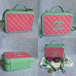 Chanel CC Filigree Vanity Bag 2-tone Grained Calfskin with Gold Hardware #TKUR-4 - Image 2