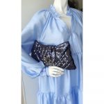 Chanel Clutch Black/Blue Sequine/Beads and Black Hardware #YKCS-10 - Image 18