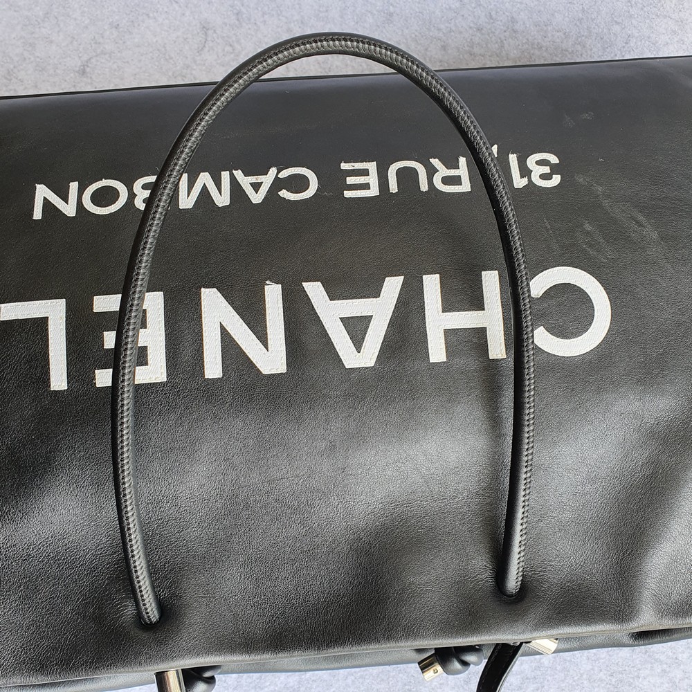 Chanel Essential Rue Cambon Shopping Tote Black Leather with Silver  Hardware #TLOR-2 – Luxuy Vintage