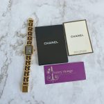 Chanel Premiere Vintage Watch Sz-M 18k Gold Plated with Leather #TKCL-4 - Image 2