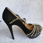 Charlotte Olympia Pumps Size37.5 Black Suede Leather with Stud Details Shoes #GLYYY-1 - Image 7