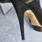 Charlotte Olympia Pumps Size37.5 Black Suede Leather with Stud Details Shoes #GLYYY-1 - Image 16