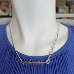 Christian Dior Necklace Silver with Faux Pearl Details #TLUU-2 - Image 6