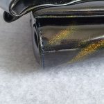 Christian Louboutin Clutch Metallic Black/Gold Patent Leather with Gold Hardware Bag #TKSC-10 - Image 11