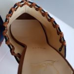 Christian Louboutin Peeptoe Pump Sz40 Blue/brown Suede Leather #STTL-6 - Image 10