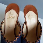 Christian Louboutin Peeptoe Pump Sz40 Blue/brown Suede Leather #STTL-6 - Image 5