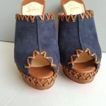 Christian Louboutin Peeptoe Pump Sz40 Blue/brown Suede Leather #STTL-6 - Image 3