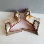Christian Louboutin Peeptoe Size 40 Brown/beige Canvas With Leather #STTL-5 - Image 6