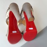 Christian Louboutin Peeptoe Size 40 Brown/beige Canvas With Leather #STTL-5 - Image 13