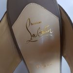 Christian Louboutin Peeptoe Size 40 Brown/beige Canvas With Leather #STTL-5 - Image 10