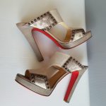 Christian Louboutin Peeptoe Size 40 Brown/beige Canvas With Leather #STTL-5 - Image 5