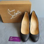 Christian Louboutin Pump Sz38.5 Black Leather Shoes #TLCO-2 - Image 2