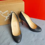 Christian Louboutin Pump Sz38.5 Black Leather Shoes #TLCO-2