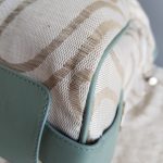 Escada Hobo White/Blue Canvas With Leather And Silver Hardware #UTEL-10 - Image 11