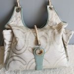 Escada Hobo White/Blue Canvas With Leather And Silver Hardware #UTEL-10 - Image 2