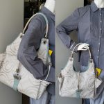 Escada Hobo White/Blue Canvas With Leather And Silver Hardware #UTEL-10 - Image 34