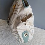 Escada Hobo White/Blue Canvas With Leather And Silver Hardware #UTEL-10 - Image 7