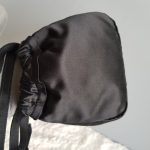 Escada Small Tote Black Satin Bag #UTCR-4 - Image 5