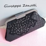 Giuseppe Zanotti Clutch Black Suede Leather With Sequine Detail And Black Hardware #YCEL-2