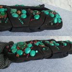 Giuseppe Zanotti Clutch/Shoulder Bag Black Suede Leather with Beads Details #TCLY-1 - Image 12