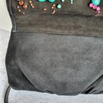 Giuseppe Zanotti Clutch/Shoulder Bag Black Suede Leather with Beads Details #TCLY-1 - Image 5