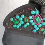 Giuseppe Zanotti Clutch/Shoulder Bag Black Suede Leather with Beads Details #TCLY-1 - Image 3
