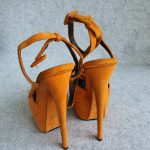 Giuseppe Zanotti Sandal Sz36.5 Orange Suede Leather Shoes #TCOK-2 - Image 5