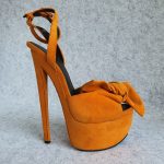 Giuseppe Zanotti Sandal Sz36.5 Orange Suede Leather Shoes #TCOK-2 - Image 7
