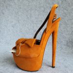 Giuseppe Zanotti Sandal Sz36.5 Orange Suede Leather Shoes #TCOK-2 - Image 9