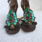 Giuseppe Zanotti Size36 Sandals Black Suede Leather with Crystal/Beads Details Shoes #TCLY-3 - Image 2