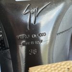 Giuseppe Zanotti SZ38 Sandals Black Leather with Gold Metal Shoes #TCLY-5 - Image 14