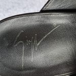 Giuseppe Zanotti SZ38 Sandals Black Leather with Gold Metal Shoes #TCLY-5 - Image 13