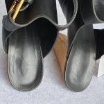 Giuseppe Zanotti SZ38 Sandals Black Leather with Gold Metal Shoes #TCLY-5 - Image 9