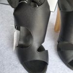 Giuseppe Zanotti SZ38 Sandals Black Leather with Gold Metal Shoes #TCLY-5 - Image 6