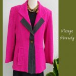 Givenchy Size 40 Pink/Black Wool Vintage Jacket #TCSC-6