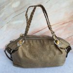 Gucci Large Shoulder Bag Bronze Calf Leather with Silver Hardware and Bamboo Details #TCTY-4