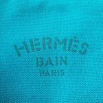 Hermes Bain Pouch Green Cotton with Palladium Hardware #TLRK-73 - Image 5